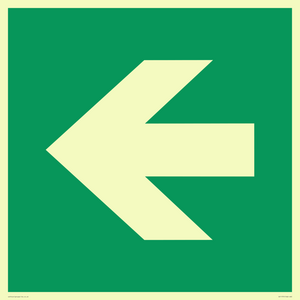 E913 Safe condition: Left arrow (90 deg supplimentary)